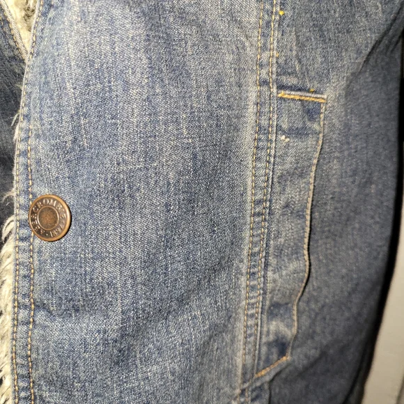 Abercrombie & Fitch Denim Faux Fur Jacket S - Picture 4 of 6